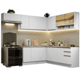 Combo completo de Cocina Esquinera Madesa 469cm Glamy 01 - Blanco