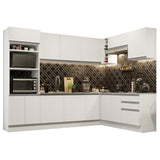 Combo completo de Cocina Esquinera Madesa 479cm Glamy 01 - Blanco