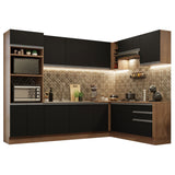 Combo completo de Cocina Esquinera 479cm Madesa Glamy Marrón/Negro 01