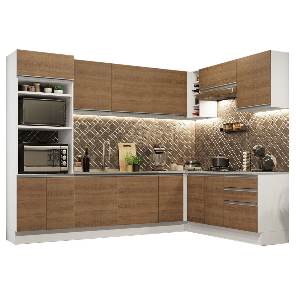 Combo completo de Cocina Esquinera Madesa 479cm Glamy 01 - Blanco