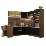 Combo completo de Cocina Esquinera 504cm Madesa Glamy Marrón/Negro 01