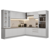 Combo completo de Cocina Esquinera con Cristalero 549 cm Madesa Glamy BB 01