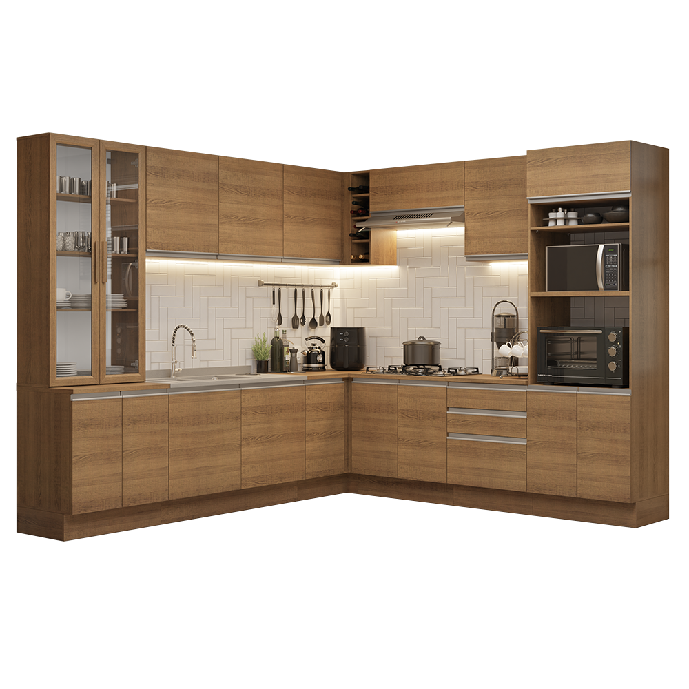 Combo completo de Cocina Esquinera Madesa Glamy 549cm MM 01