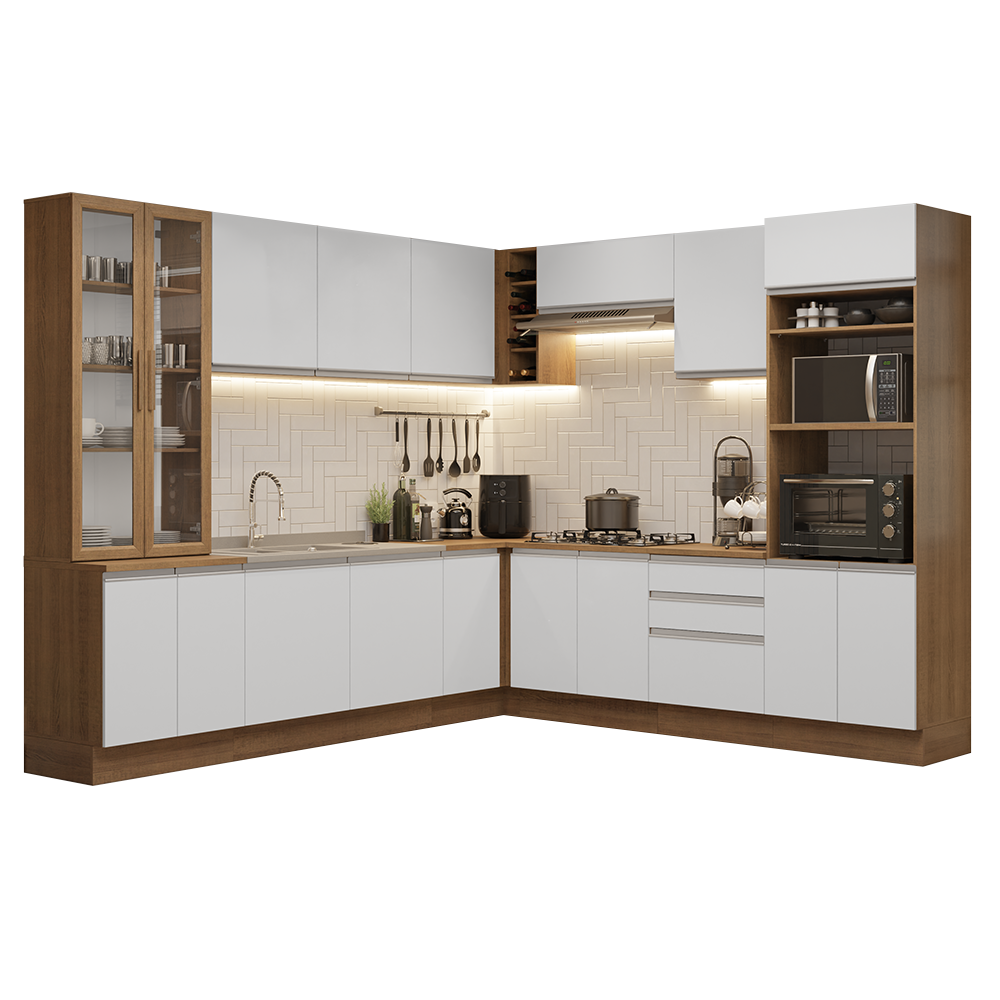 Combo completo de Cocina Esquinera Madesa Glamy 549cm MB 01
