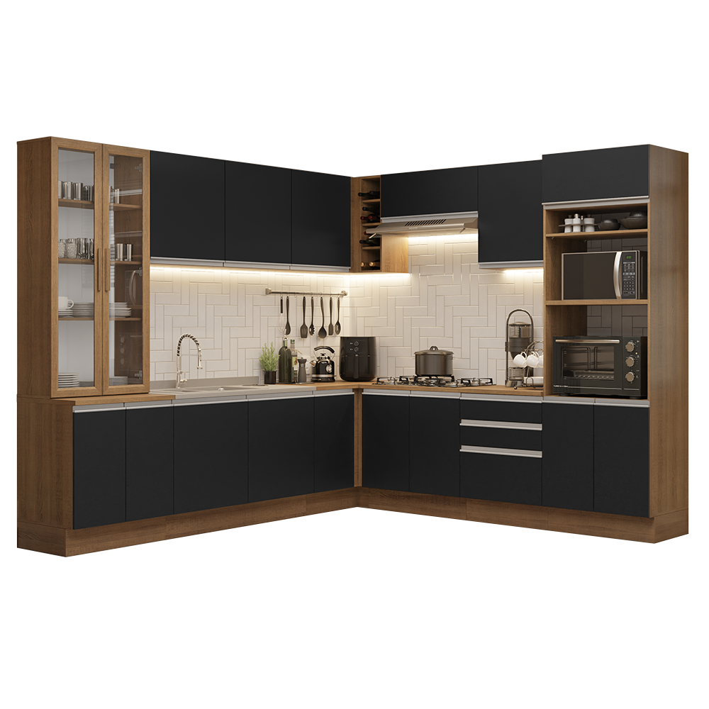 Combo completo de Cocina Esquinera Madesa Glamy 549cm MN 01