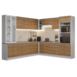Combo completo de Cocina Esquinera con Cristalero 549 cm Madesa Glamy BM 01