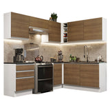 Combo Completo de Cocina Esquinera 100% MDF 409 cm Blanco/Marrón Acordes Madesa 01