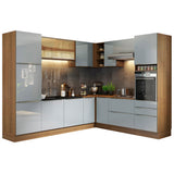 Combo completo de Cocina Esquinero 526cm Marrón/Gris Lux Madesa 01