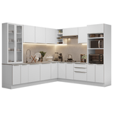 Combo completo de Cocina Esquinera con Cristalero 566 cm Madesa Veludo Lux BB 01