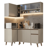 Combo de Cocina Esquinero 265 cm Con Patas Nice Crema 02