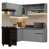 Combo completo de Cocina Esquinera Flotante 325cm Gris Nice Madesa 02