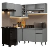 Combo completo de Cocina Esquinera 325cm Gris Nice Madesa 03
