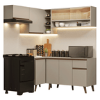 Combo completo de Cocina Esquinera 325 cm Crema Nice Madesa 04