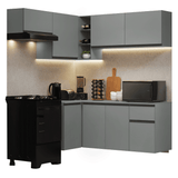 Combo completo de Cocina Esquinera Flotante 325cm Gris Nice Madesa 05