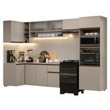 Combo completo de Cocina Esquinera 385 cm, Crema Nice Madesa 01