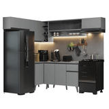Combo completo de Cocina Esquinera 405cm Gris Nice Madesa 06