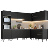 Combo completo de Cocina Esquinero 465 cm Negro Nice Madesa 01