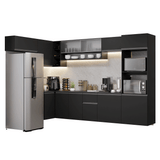 Combo Completo de Cocina Esquinera Flotante 465 cm Negro Nice Madesa 02