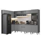 Combo completo de Cocina Esquinera 465cm Gris Nice Madesa 04