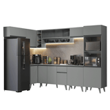 Combo completo de Cocina Esquinera 465cm Gris Nice Madesa 05