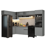 Combo completo de Cocina Esquinera Flotante 465cm Gris Nice Madesa 06