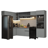 Combo completo de Cocina Esquinera Flotante 465cm Gris Nice Madesa 07