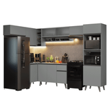 Combo completo de Cocina Esquinera 465cm Gris Nice Madesa 08
