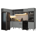 Combo completo de Cocina Esquinera 465cm Gris Nice Madesa 09