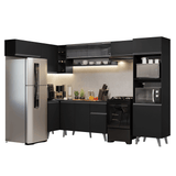 Combo Completo de Cocina Esquinera 465 cm Negro Nice Madesa 09