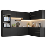 Combo completo de Cocina Esquinero 465 cm Flotante Negro Nice Madesa 10