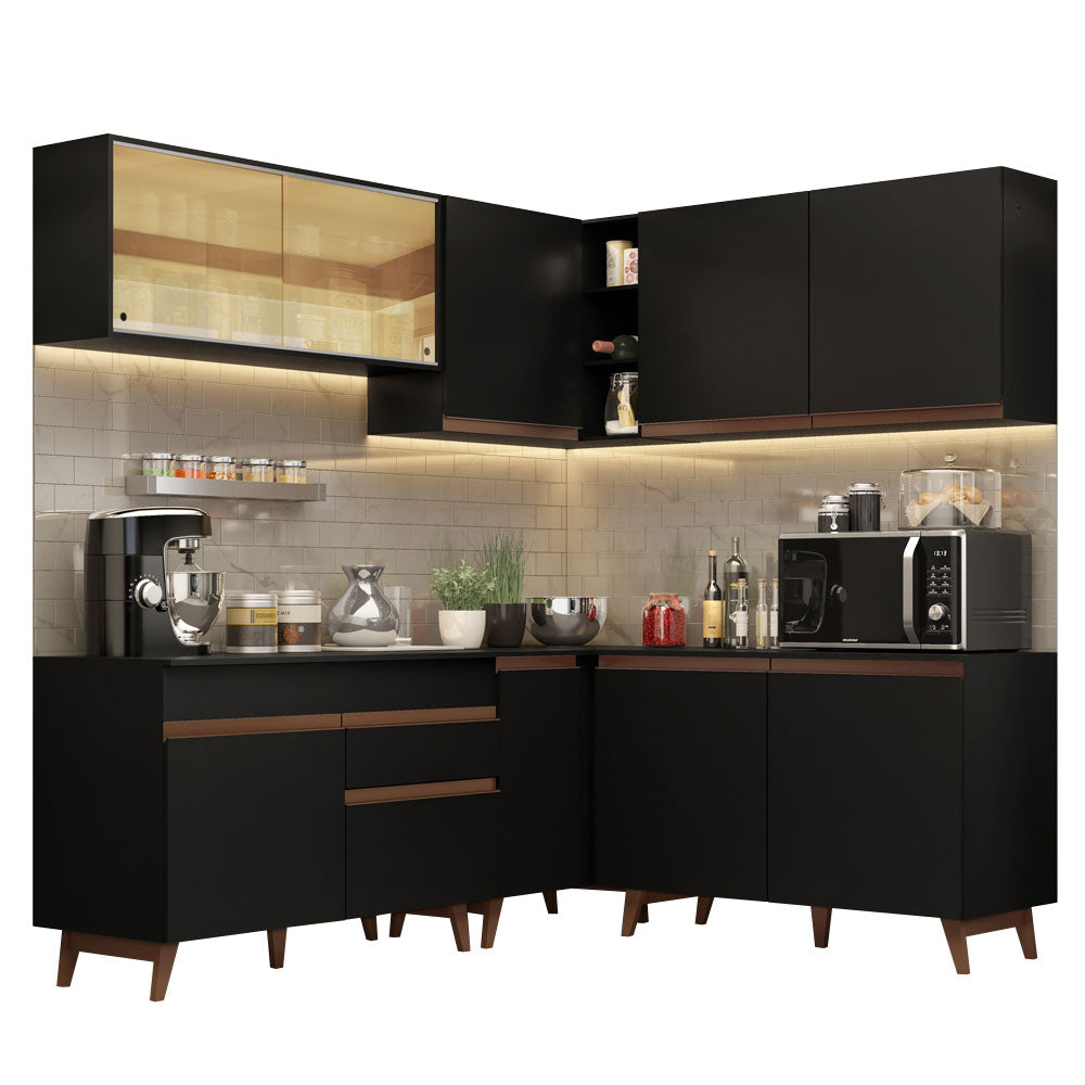 Combo completo de Cocina Esquinera 382 cm Reims Negro 01