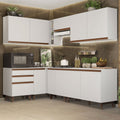 Combo completo de Cocina Esquinera 392 cm 10 Puertas 3 Cajones Blanco Reims Madesa