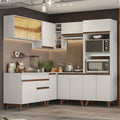 Combo completo de Cocina Esquinera 402 cm 12 Puertas 1 Cajón Blanco Reims Madesa