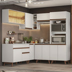 Combo completo de Cocina Esquinera 402 cm 12 Puertas 1 Cajón Blanco Reims Madesa