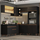 Combo completo de Cocina Esquinera 402cm Reims Negro 01