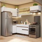 Combo completo de Cocina Esquinera 402 cm 8 Puertas 1 Cajón Blanco Reims Madesa