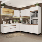 Combo completo de Cocina Esquinera 452 cm 13 Puertas 1 Cajón Blanco Reims Madesa