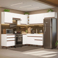 Combo completo de Cocina Esquinera 462 cm 9 Puertas 4 Cajones Blanco Reims Madesa