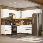 Combo completo de Cocina Esquinera 462 cm 9 Puertas 4 Cajones Blanco Reims Madesa