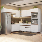 Combo completo de Cocina Esquinera 472 cm 13 Puertas 1 Cajón Blanco Reims Madesa