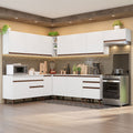 Combo completo de Cocina Esquinera 512 cm 12 Puertas 4 Cajones Blanco Reims Madesa