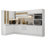 Combo completo de Cocina Esquinero 100% MDF 447 cm Blanco Smart Madesa 02