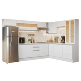 Combo completo de Cocina Esquinero 507 cm Blanco Smart 100% MDF Madesa 01