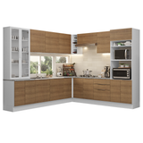 Combo completo de Cocina Esquinera con Cristalero 549 cm Madesa Stella BM 01
