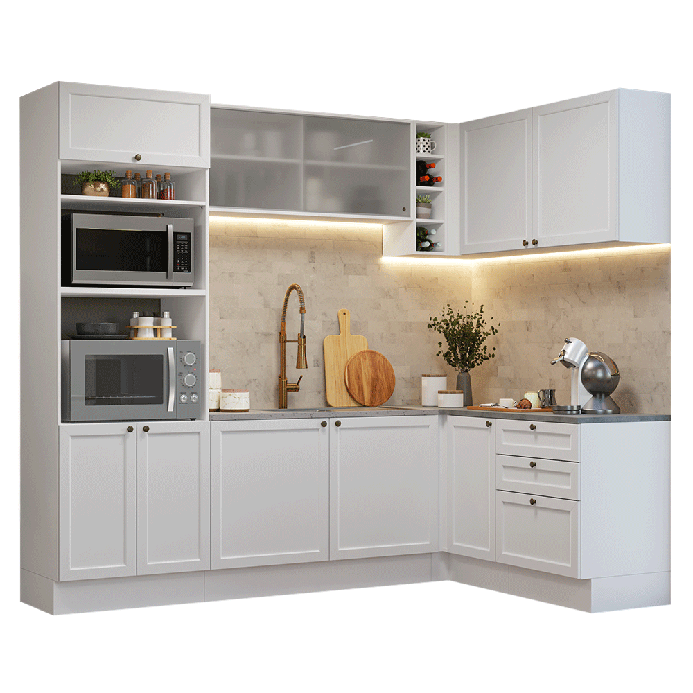 Cocina Esquinera 399 cm Vik Blanco 01