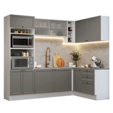 Cocina Esquinera 399 cm Vik Blanco/Gris 01