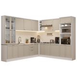 Combo completo de Cocina Esquinero 549 cm Blanco/Crema Vik Madesa 01
