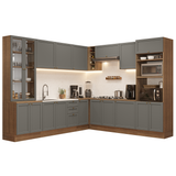 Combo completo de Cocina Esquinero 549 cm Marrón/Gris Vik Madesa 01