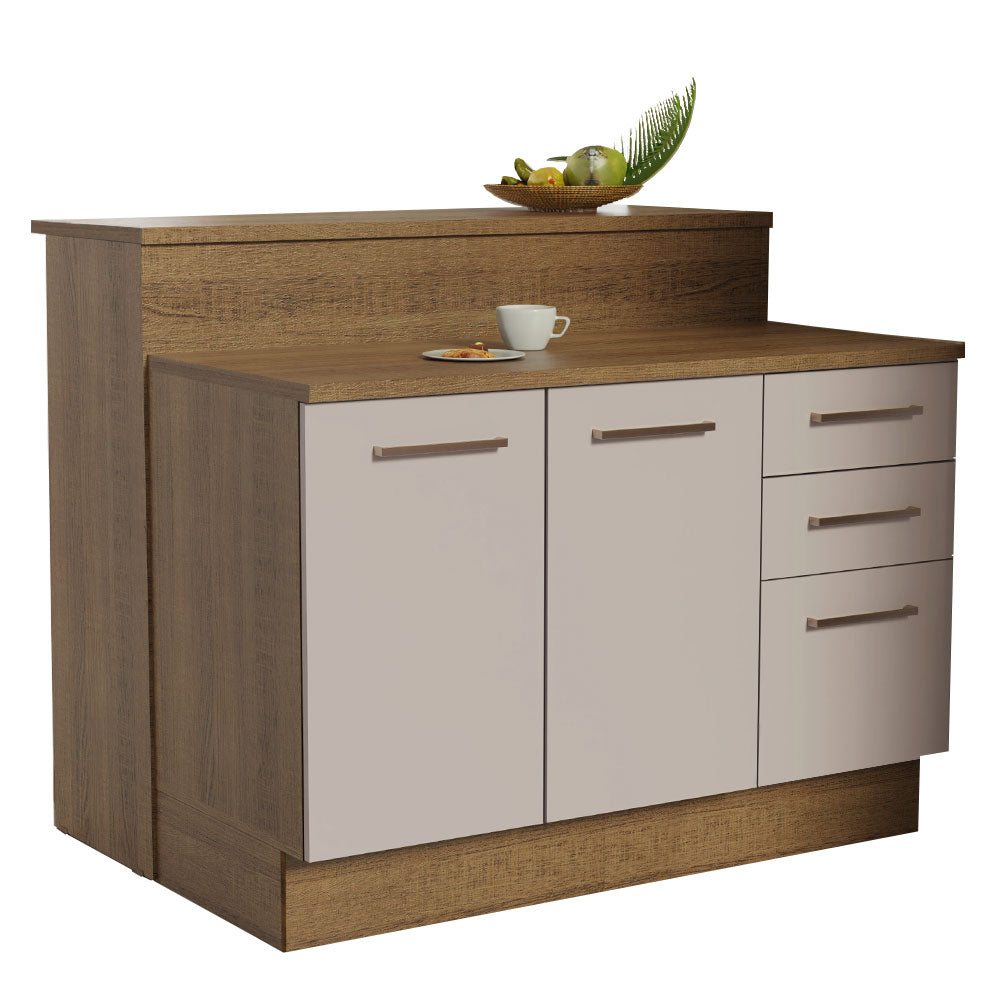 Isla de Cocina con Tapa y bajo mesada Madesa Agata 120cm MC
