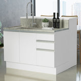 Isla de Cocina con Tapa y bajo mesada Madesa Glamy 120 Blanco